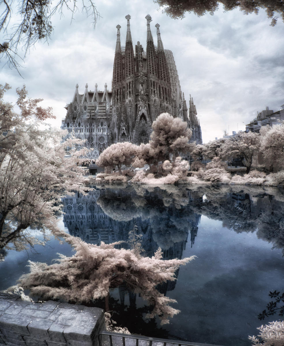Sagrada Familia Reflection Infrared